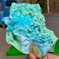 195G Natural blue texture stone crystal,Heteropolar of Chinese blue aragonite picture