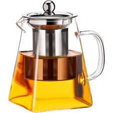 PARACITY Glass Teapot Stovetop 32OZ, Borosilicate 18.6oz-square, Transparent picture