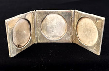 VTG MEXICO Sterling 925 Eagle 33 Signed 'IPJ' Hinged Trifold Picture Frame 35.7G picture