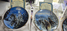 Bradford Exchange Call of the Wild Wolf Collector Plates Lot of 4 Porcelain.  picture