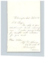 1885 Handwritten Letter Mrs r Atkinson Wilmington DE Delaware Family History picture
