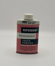 1950’s Pepsodent Ammoniated Tooth Powder Adverting Tin Small 2 Ounce Size picture