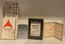 Vintage 1959 Zippo Lighter CIB Two Tone Gold Bottom Box 7 Dot Pat 2517191 picture