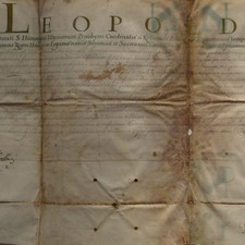 Certificate Leopold II Archbishop Leopold Karl von Kollonitsch Cardinal around 1700 picture