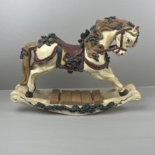 Music Vintage CHRISTMAS ROCKING HOBBY HORSE HOLIDAY DECORATION 9 1/2” By 12 1/2” picture
