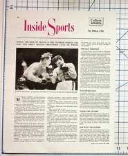 1949 Collier's Inside Sports Marcel Cerdan Boxer Bill Fay Magazine Article Page picture