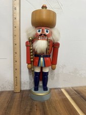 Vintage Erzgebirge Expertic Volkunst Red NUTCRACKER Soldier Handmade Germany GDR picture
