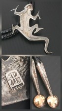 Duane Maktima Hopi - Laguna Amazing Sterling Silver Tufa Cast Bolo Tie 66 Grams picture