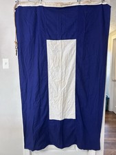 Vintage Nautical Signal Flag 4’x6’ Letter P Papa Purple/White 2 Ply Cotton picture
