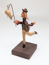 Vintage Vaughn Rawson Whimsical Whittler To Market To Market Carved Wood Pig picture