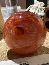 92mm Natural Red glue flower Quartz Sphere Crystal Energy Ball Reiki Decor picture