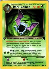 2000 Pokémon Team Rocket 1st Edition Dark Golbat #24 EUC picture