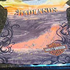 Harley-Davidson Motorcycles Badlands Graphic Wall South Dakota T-Shirt picture