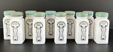 Mid Century Milk Glass Spice Jars Griffiths' Laboratories Vintage 1950's picture
