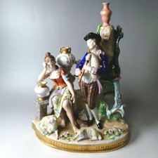 Tall 11.4in Antique Sitzendorf Dreden Porcelain Figurine Doll made in Germany picture