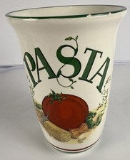 VTG Treasure Craft Pfaltzgraff Ceramic Pasta Spaghetti Storage Crock Utensil Jar picture