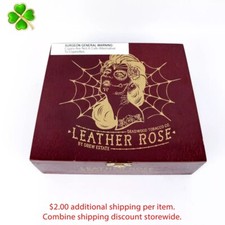 Deadwood Tobacco Co. Leather Rose Petite Corona Wood Cigar Box 7