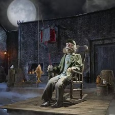 6.5-FT Dead Water Animated LED Fisherman in Rocking Chair Halloween Prop 2026... picture