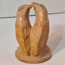 Vtg Kenyan Handcarved Kisii Soapstone Eagle Love Birds 4.5