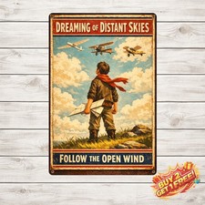 Vintage Airplane Aviation Wall Art 8x12 Tin Metal Sign Decor Plaque picture