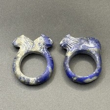 2 Ancient Lapis Lazuli Stone ring in good Condition picture