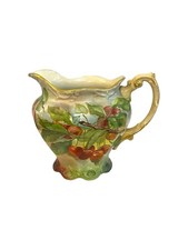 Antique Maddocks Lamberton Works Royal Porcelain Cherry Water Pitcher Jug Gold picture