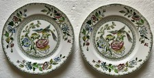 Pair Of Crown Staffordshire Bird Of Paradise Bread & Butter 5.5