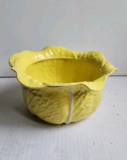 Rare Vintage Secla Portugal Yellow Cabbage Leaf Large Soup Bowl Tureen   picture