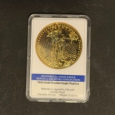 1933 Gold Double Eagle Replica 24k Gold Layered Proof Archival Collection picture
