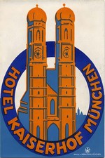 Hotel Kaiserhof München Poster 🇩🇪 - 1920s German Design 🤯💯 - 24x36” - Rare picture