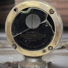 Vintage Boyce MotoMeter Midget Model Radiator Cap Temperature Gauge Patina As Is picture