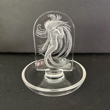 Vintage Lalique Art Glass - Crystal Ring Dish / Trinket Tray NAIADE Water Nymph picture