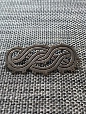 VERY EARLY MEXICO DESIGNED STAMPED PIN BROOCH MODERNIST SWIRL DESIGNER 25g 925 picture