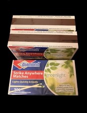 (3 boxes) (300 per box) Diamond Greenlight Strike Anywhere Matches New  picture