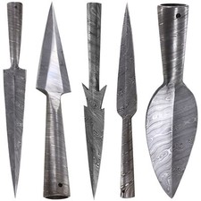Hand-Forged Damascus Steel Spear Head | Viking Throwing Spearhead | Leaf-Shaped picture