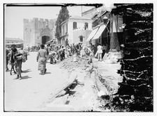 Photo:Jerusalem Israel 1929 Waterworks Street Workers By Old City Gate picture