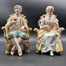 Ardalt Lenwile Porcelain Set 6584 - Made In Japan - Man & Woman In Chairs picture