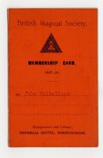 John Mulholland 1927 British Magical Society Membership Card UK Magician Magic picture
