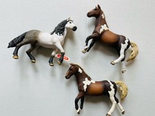 Lot Of 3 Schleich Dapple Gray Andalucian Stallion And Pinto Trahkener Stallions picture