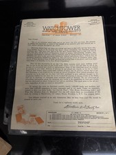 WATCHTOWER LETTER NOT AT HOME picture