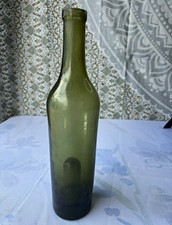 Vintage Green Glass Wine Bottle Collectible with No Label Sunken Sea Glass picture