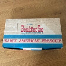 Vintage 1960's Anchor Hocking 15 Piece Breakfast Set IN BOX Early Americana picture