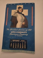 Vintage 1943 WWII Calendar  