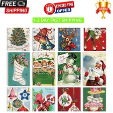 Anydesign 48 Pack Christmas Holiday Greeting Cards Assortment Vintage picture