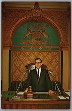 Lansing MI Joseph M Snyder State Representative Rostrum Signed c1970s Postcard picture