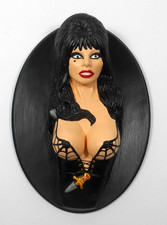 SEXY ELVIRA MISTRESS OF THE DARK ORIGINAL PAINTED SCUPTURE WALL HANGING OOAK~i9 picture