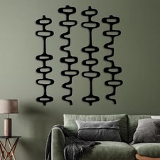 8 Pack Mid Century Modern Wall Decor Wood Midcentury Vintage Retro 3D Large Art picture
