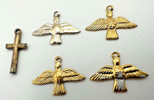Vintage 1970 Holy Spirit Dove & Cross Lot 5pc Gold Silver Tone Religious Jewelry picture