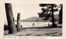 1926 Meek's Bay Beach View Lake Tahoe 1920s Photo People Sand Trees Hills picture