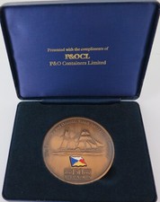 Stunning / Very Large 1987 P&O Shipping Boxed Commemorative Medal picture